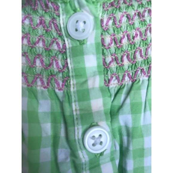 Girl's Size 9M 6-9 Months Two Piece Green Checkered Carter's Top + Pink Bloomers - Picture 6 of 8